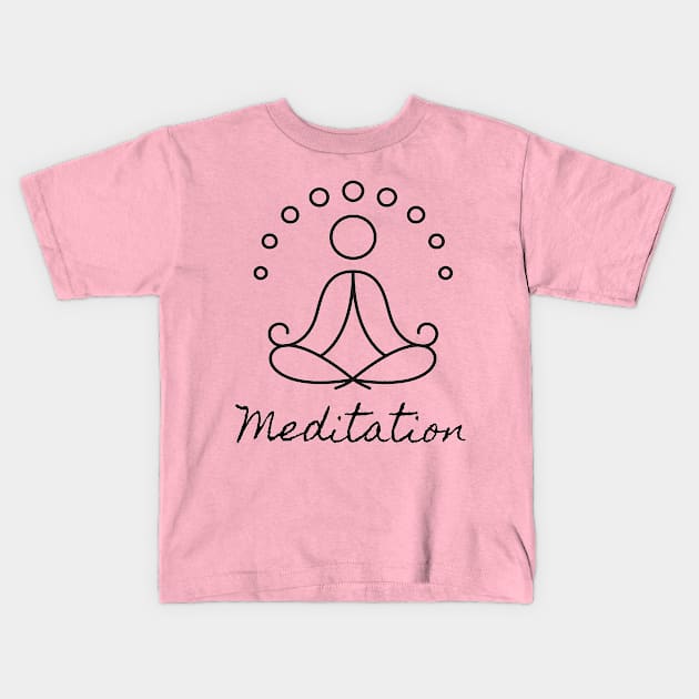 Meditation Figure doing Yoga Kids T-Shirt by Lore Vendibles